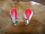 "Vibrant Reptile Leather Earrings with Silver-Plated Wires"