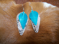 "Vibrant Reptile Leather Earrings with Silver-Plated Wires"