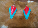 "Vibrant Reptile Leather Earrings with Silver-Plated Wires"