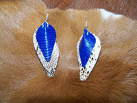 "Vibrant Reptile Leather Earrings with Silver-Plated Wires"