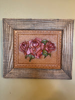 Rose leather carving portrait