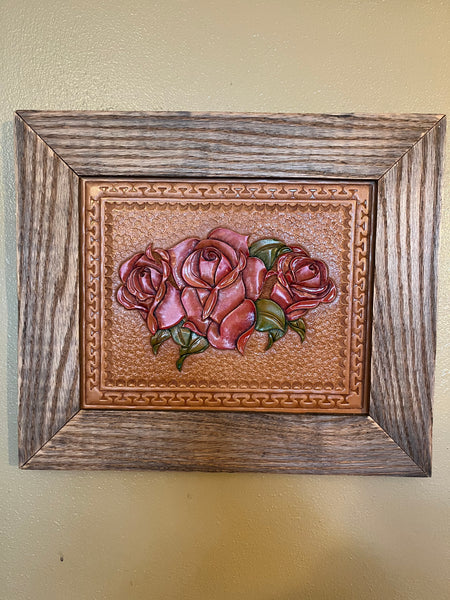 Rose leather carving portrait