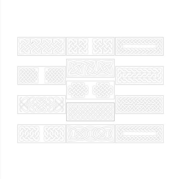 Minimalist bifold Cut pattern with Celtic tooling art