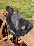 Small draw string leather backpack