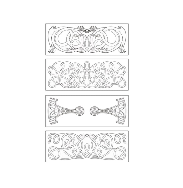 Viking theme tooling art for 8 by 3wallet backs